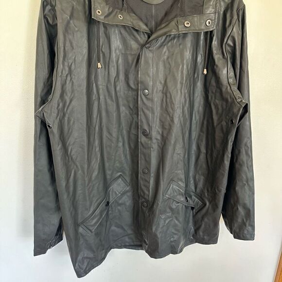 Rains Unisex Black Snap Button Closure Waterproof Windproof Lightweight Signatur - Picture 7 of 14